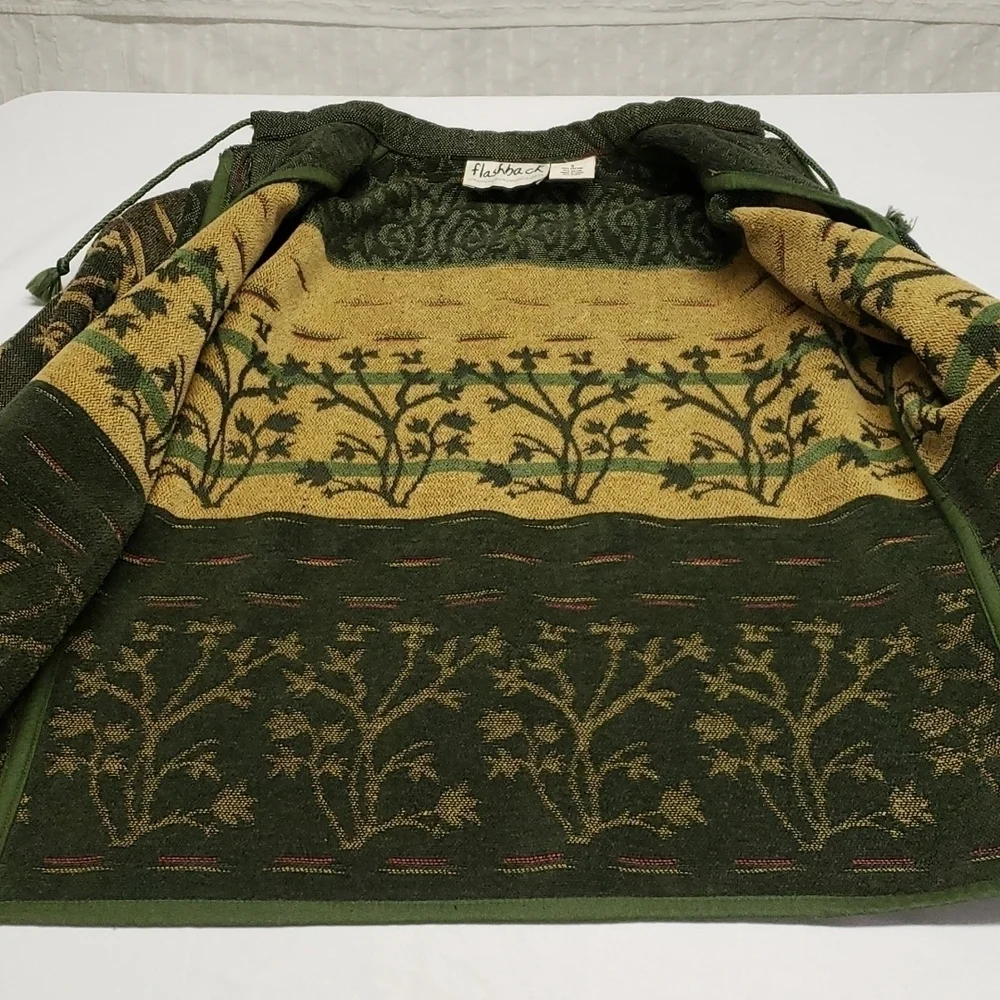 Vintage Dark Floral Jacket Size S Buttons Tapestry Forest Fairy Goblincore Boho - Picture 6 of 11